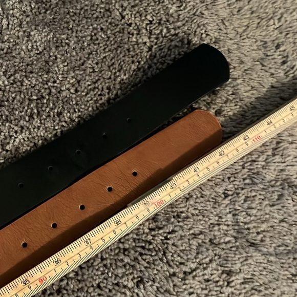 2 Belts Double Ring Buckle  Belts - Black and Brown new - Picture 3 of 3